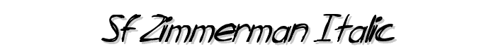 SF Zimmerman Italic font